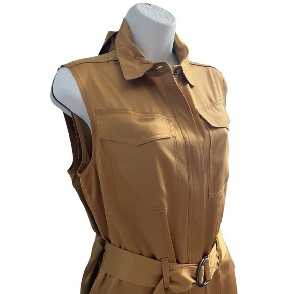 Banana Republic Golden Tan Silk Sleeveless Romper XS - Picture 3 of 9